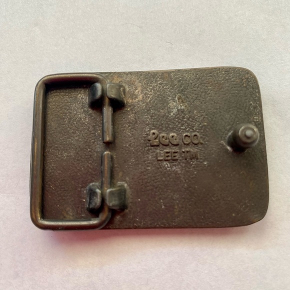 Vintage Adult small LEE Brass Belt Buckle 70s - Picture 2 of 3